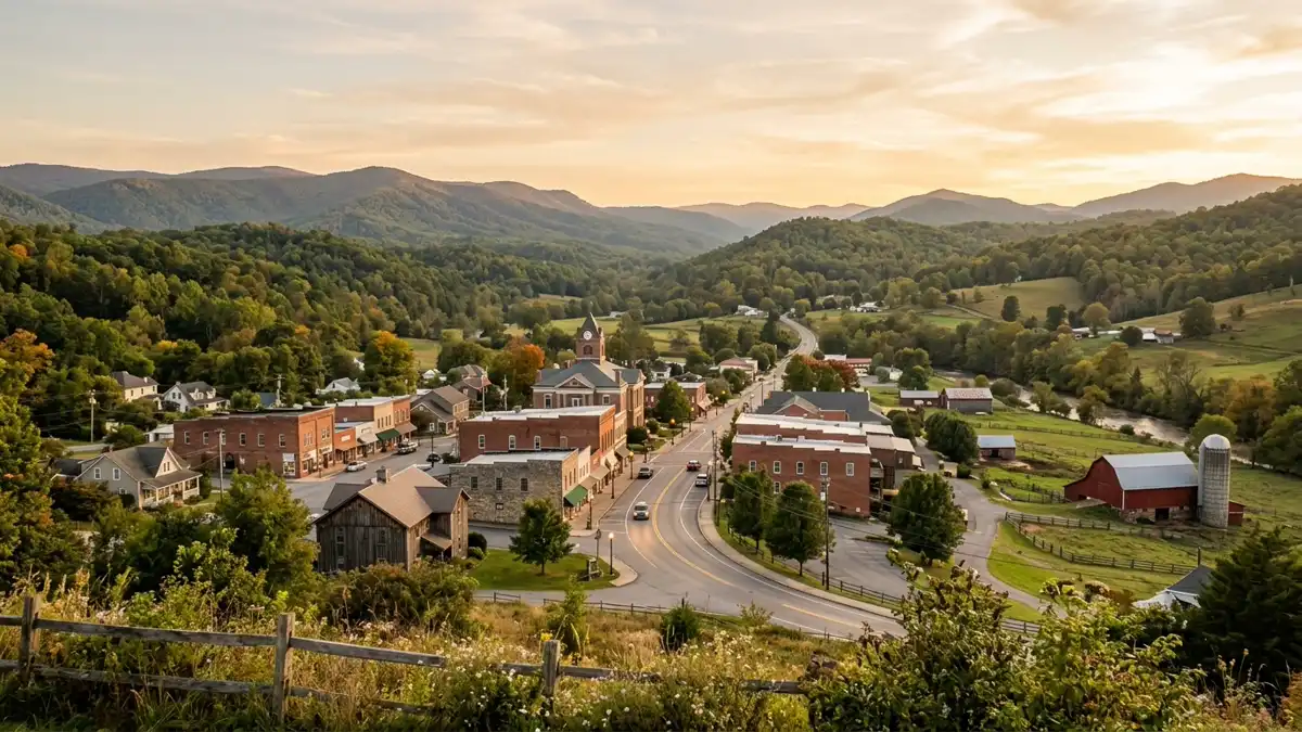 Public restroom locations mapped in Ashe County, North Carolina — 20 facilities across zip codes 28640, 28644, 28672