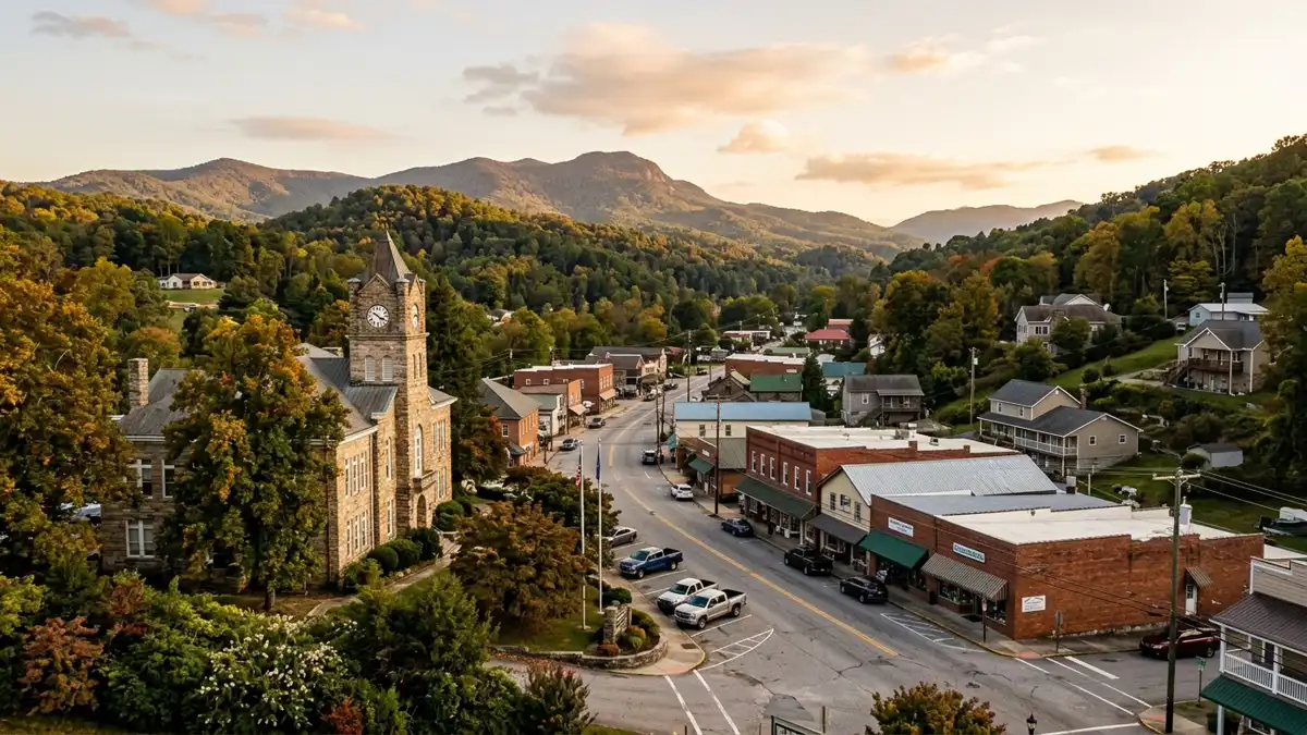 Public restroom locations mapped in Avery County, North Carolina — 19 facilities across zip codes 28616, 28646, 28647