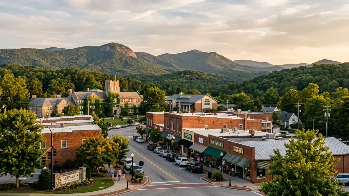 Public restroom locations mapped in Brevard, North Carolina — 2 facilities across zip codes 28768