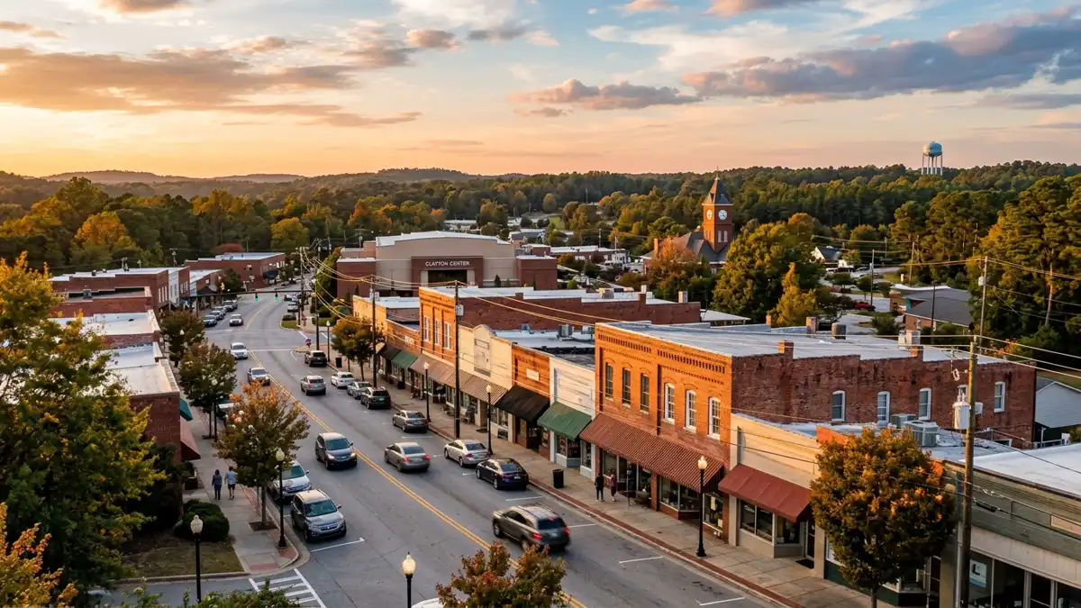 Public restroom locations mapped in Clayton, North Carolina — 13 facilities across zip codes 27520, 27527