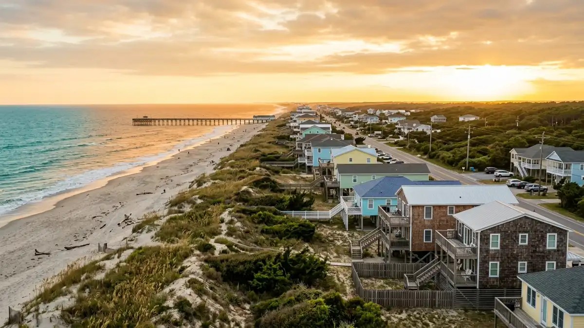 Public restroom locations mapped in Emerald Isle, North Carolina — 12 facilities across zip codes 28594