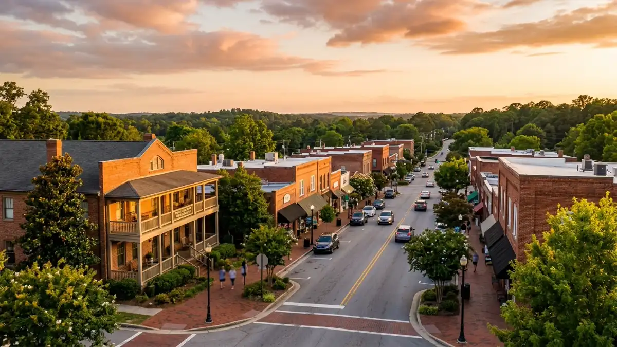 Public restroom locations mapped in Fuquay Varina, North Carolina — 7 facilities across zip codes 27526