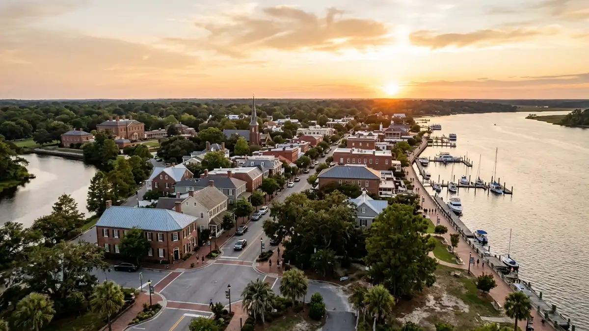 Public restroom locations mapped in New Bern, North Carolina — 34 facilities across zip codes 28560, 28562, 28563