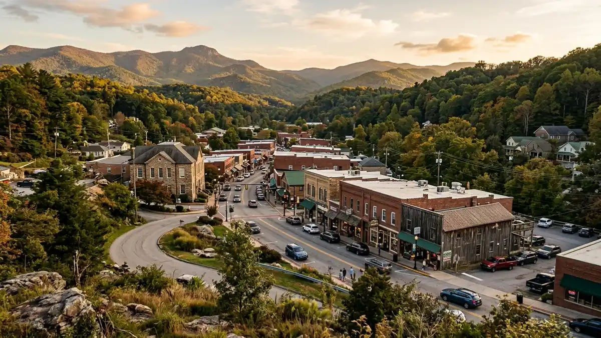 Public restroom locations mapped in Watauga County, North Carolina — 49 facilities across zip codes 28605, 28607, 28608