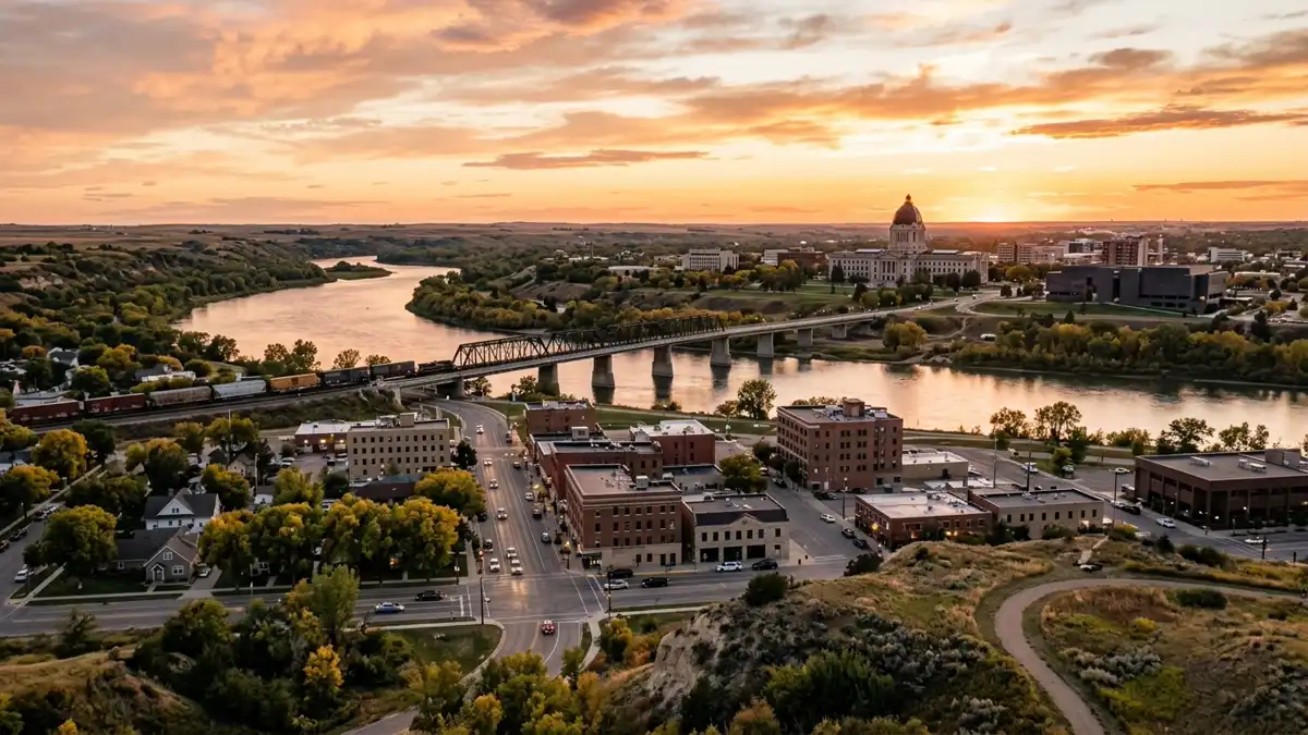 Public restroom locations mapped in Bismarck, North Dakota — 5 facilities across zip codes 58504