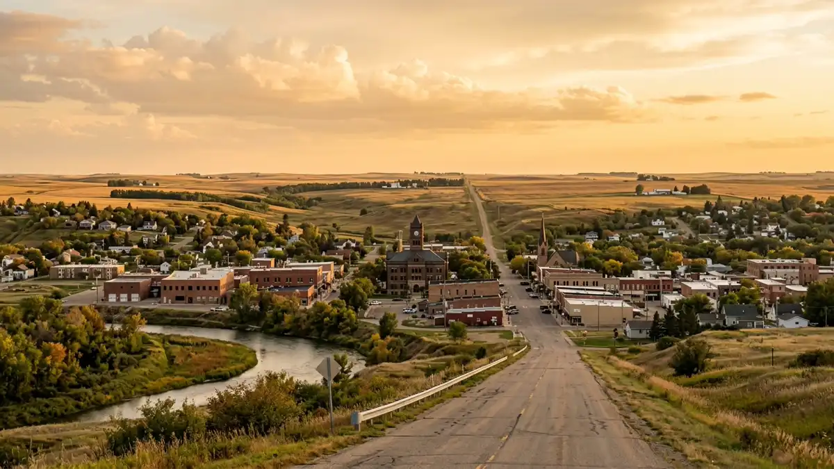Public restroom locations mapped in Ward County, North Dakota — 17 facilities across the city
