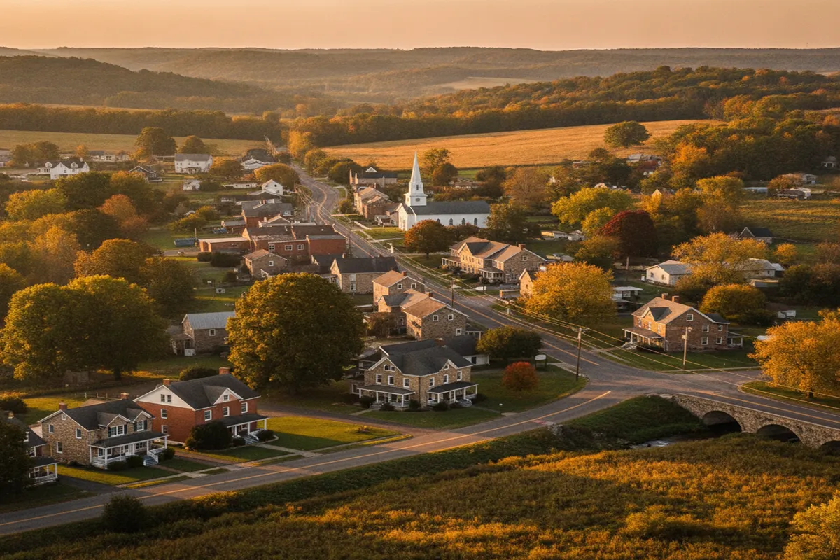 Public restroom locations mapped in Bainbridge, Ohio — 22 facilities across zip codes 44023, 45612