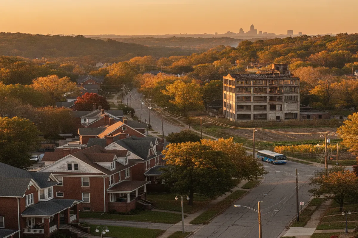Public restroom locations mapped in East Cleveland, Ohio — 4 facilities across zip codes 44112
