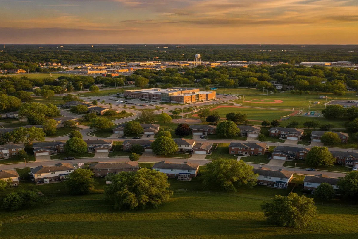 Public restroom locations mapped in Huber Heights, Ohio — 9 facilities across zip codes 45424
