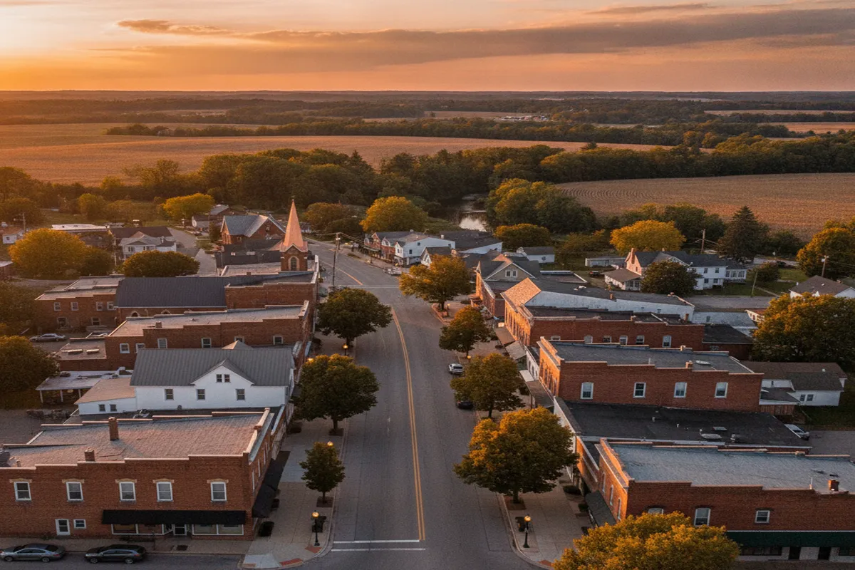 Public restroom locations mapped in Ottoville, Ohio — 12 facilities across zip codes 45876