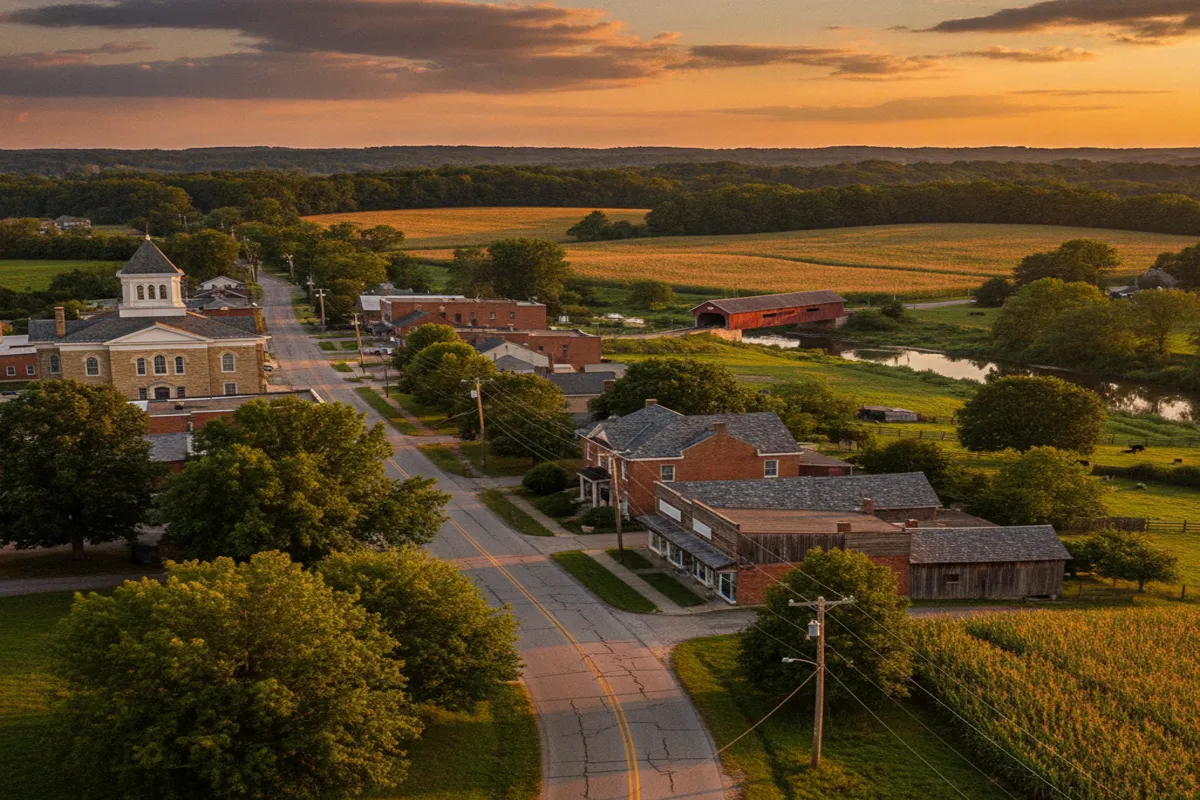 Public restroom locations mapped in Warren County, Ohio — 98 facilities across zip codes 45032, 45034, 45036