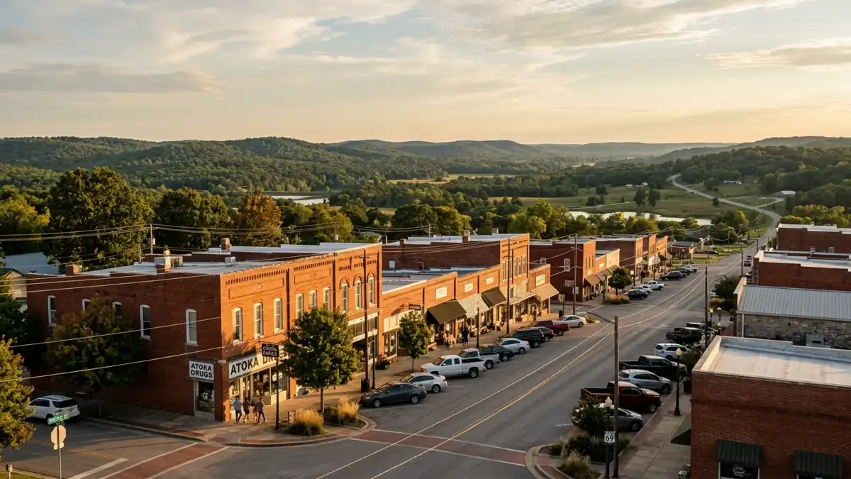 Public restroom locations mapped in Atoka County, Oklahoma — 6 facilities across the city