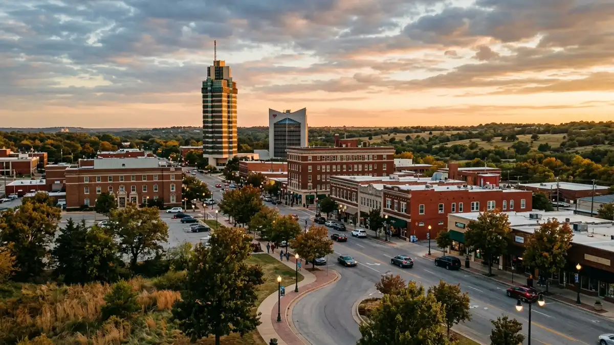 Public restroom locations mapped in Bartlesville, Oklahoma — 9 facilities across zip codes 74003