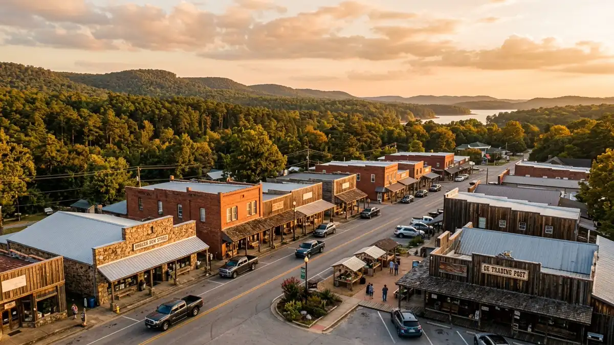 Public restroom locations mapped in Broken Bow, Oklahoma — 4 facilities across the city