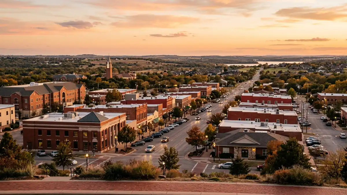 Public restroom locations mapped in Edmond, Oklahoma — 105 facilities across zip codes 73001, 73003, 73007