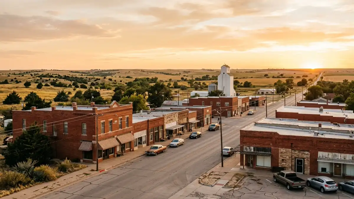 Public restroom locations mapped in Okeene, Oklahoma — 5 facilities across zip codes 73763
