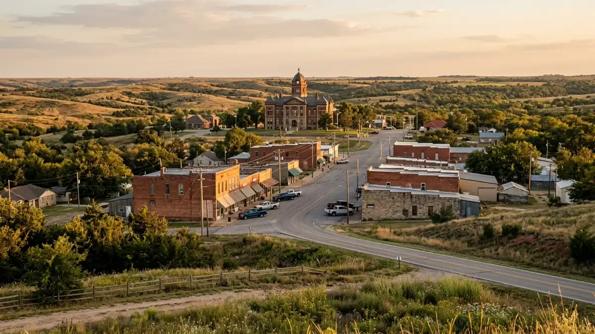 Public restroom locations mapped in Pawnee County, Oklahoma — 14 facilities across zip codes 74034