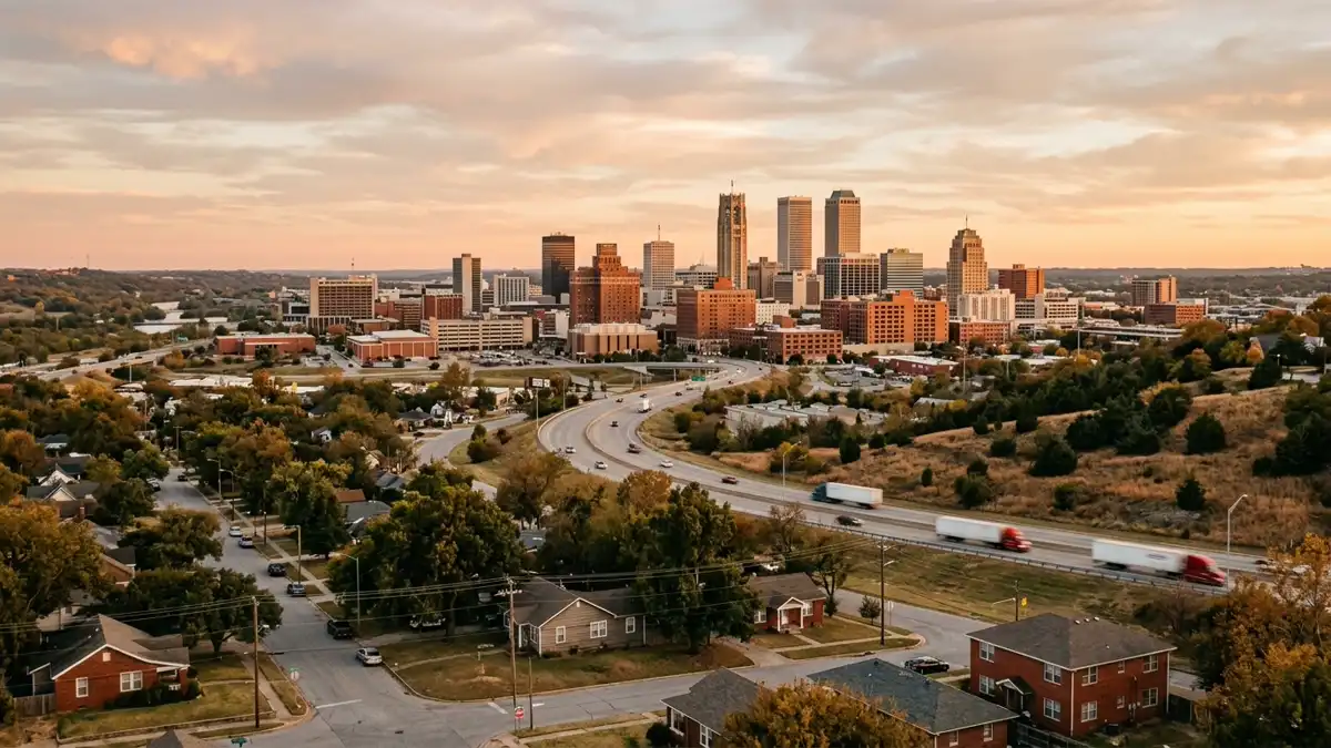 Public restroom locations mapped in Tulsa County, Oklahoma — 26 facilities across zip codes 74021, 74055, 74130