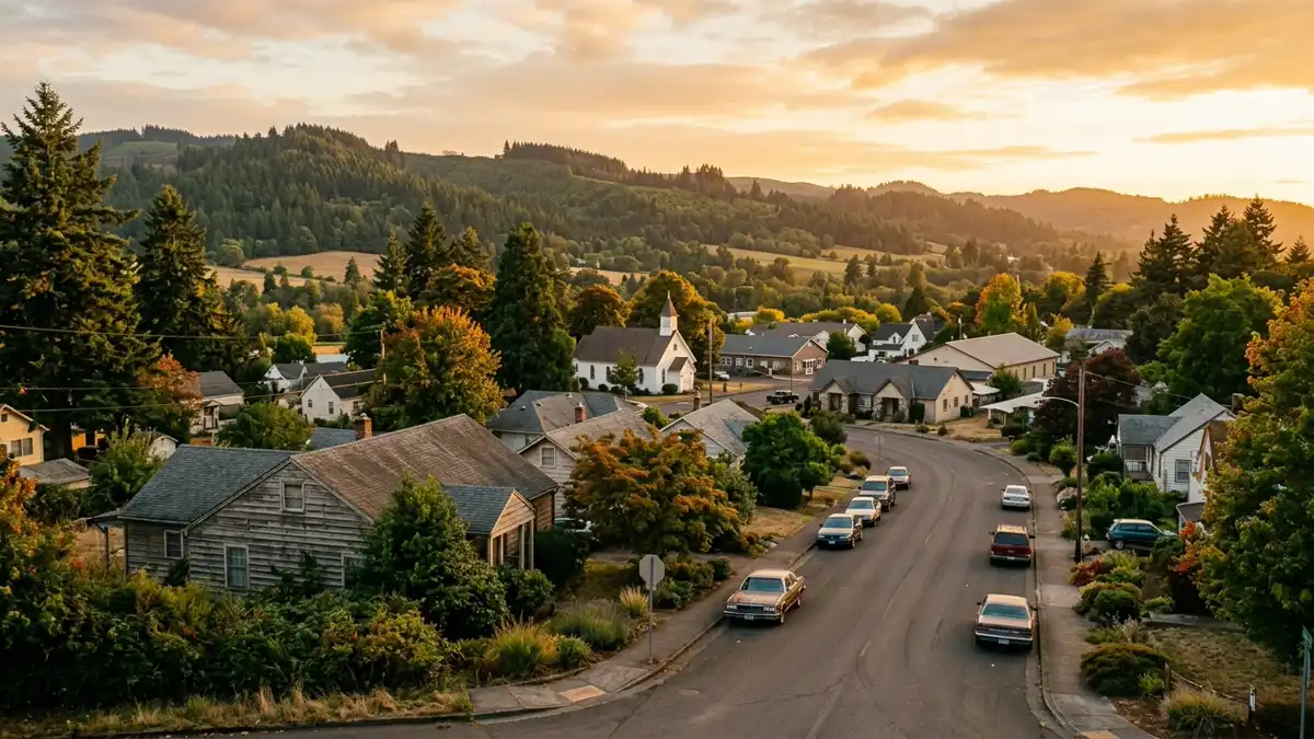 Public restroom locations mapped in Adair Village, Oregon — 12 facilities across the city