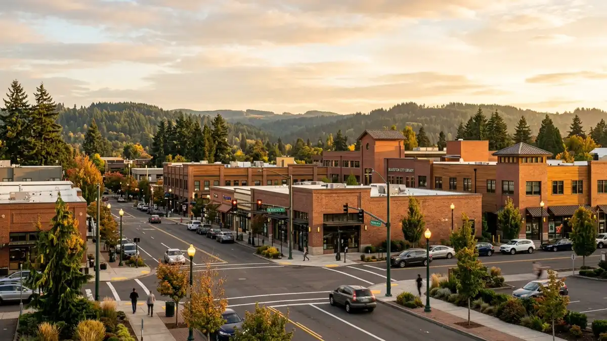 Public restroom locations mapped in Beaverton, Oregon — 57 facilities across zip codes 97005, 97006, 97007