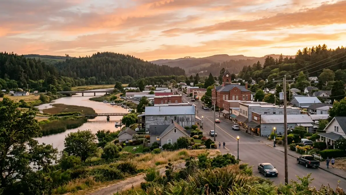 Public restroom locations mapped in Coquille, Oregon — 8 facilities across zip codes 97423
