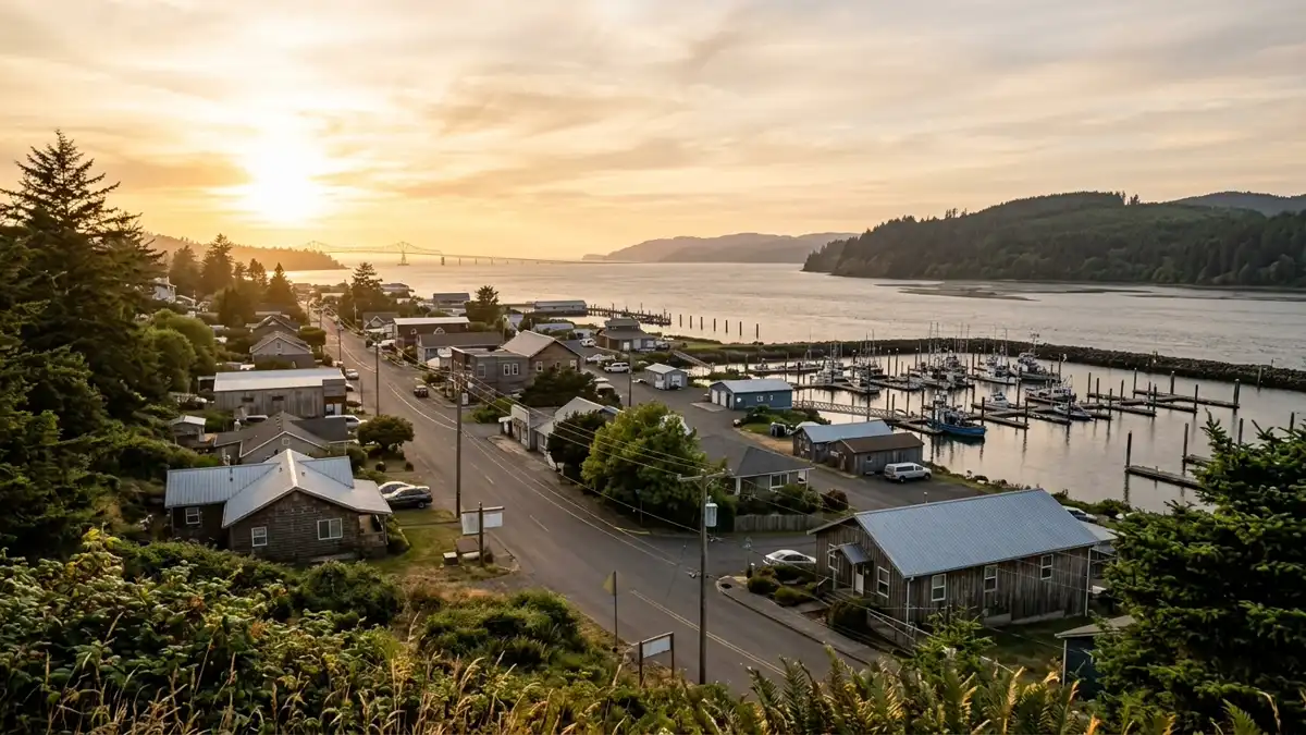 Public restroom locations mapped in Hammond, Oregon — 9 facilities across zip codes 97121