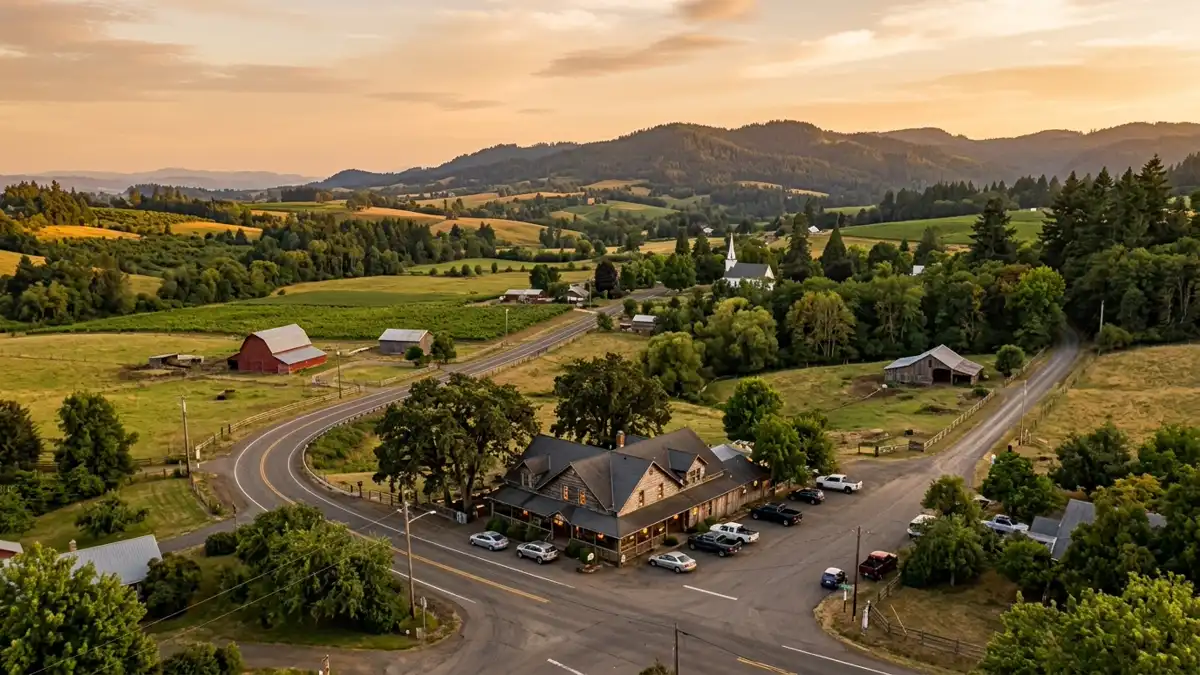 Public restroom locations mapped in Helvetia, Oregon — 4 facilities across the city