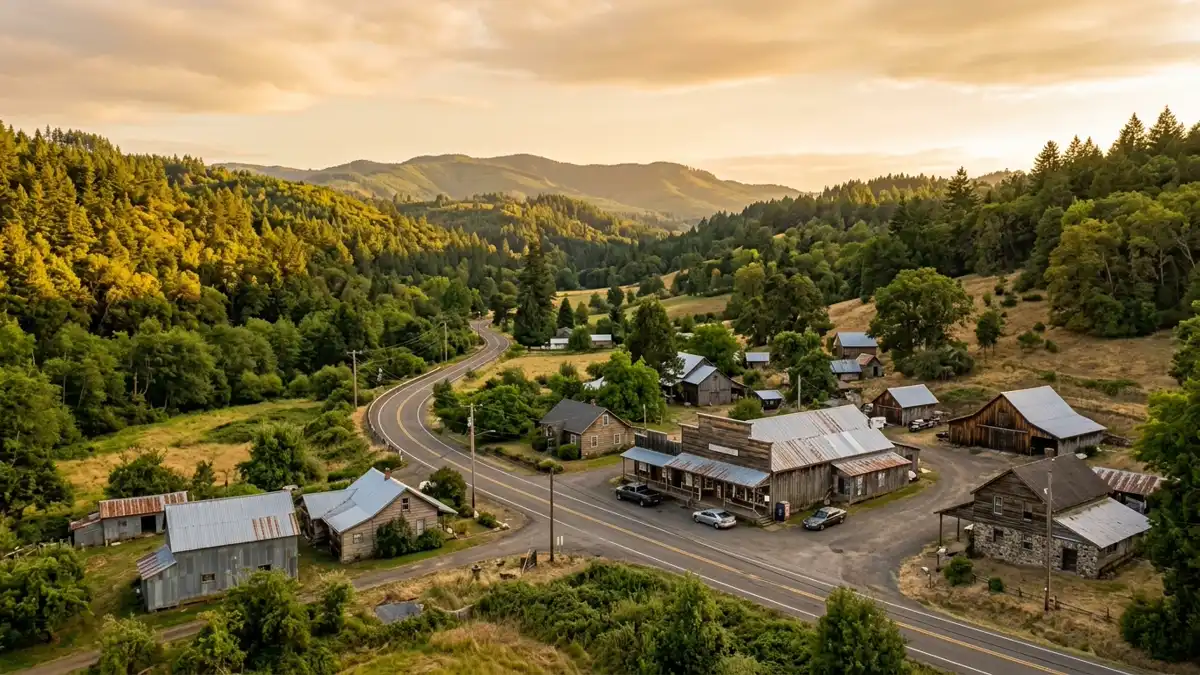 Public restroom locations mapped in Hoskins, Oregon — 4 facilities across the city