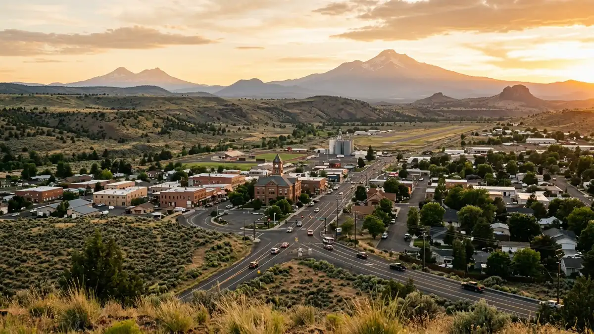 Public restroom locations mapped in Madras, Oregon — 12 facilities across zip codes 97741