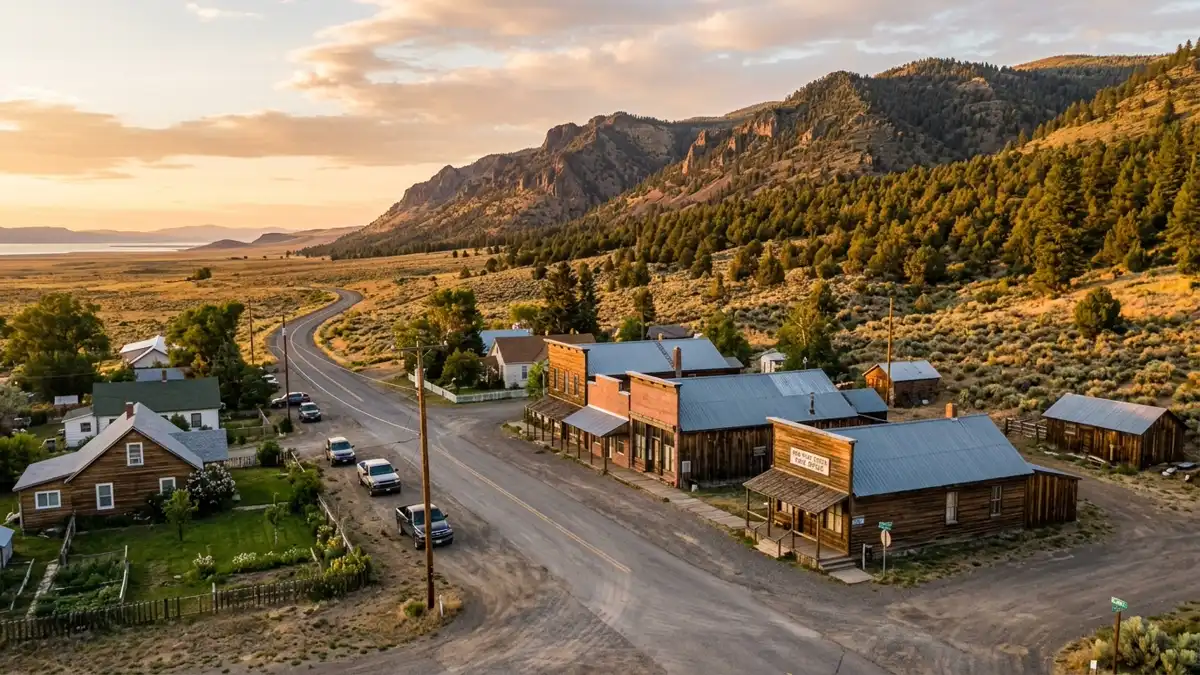 Public restroom locations mapped in New Pine Creek, Oregon — 4 facilities across zip codes 97635