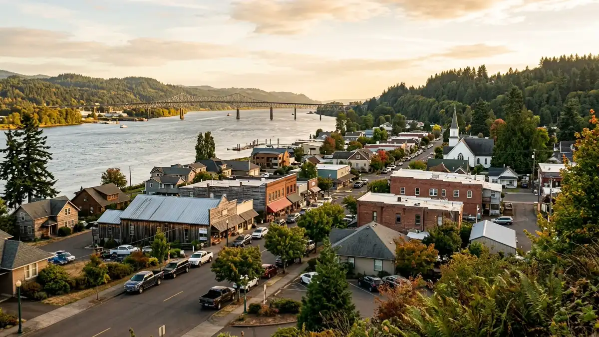 Public restroom locations mapped in Rainier, Oregon — 8 facilities across zip codes 97048