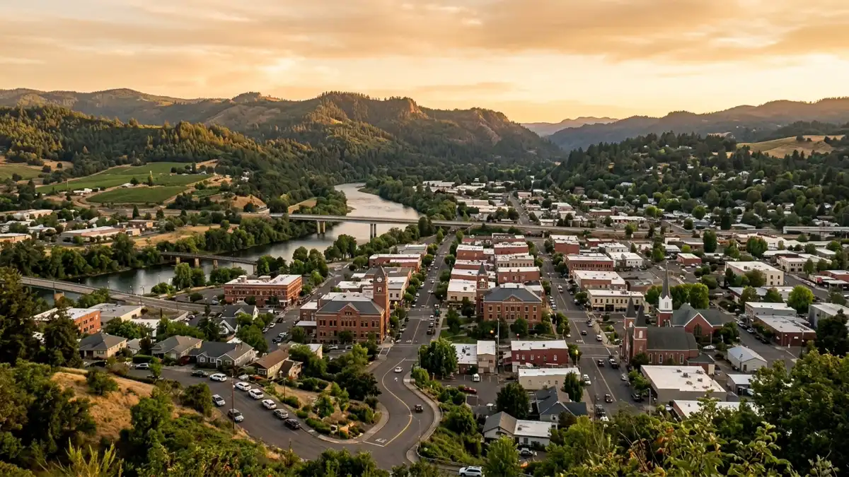 Public restroom locations mapped in Roseburg, Oregon — 10 facilities across zip codes 97471