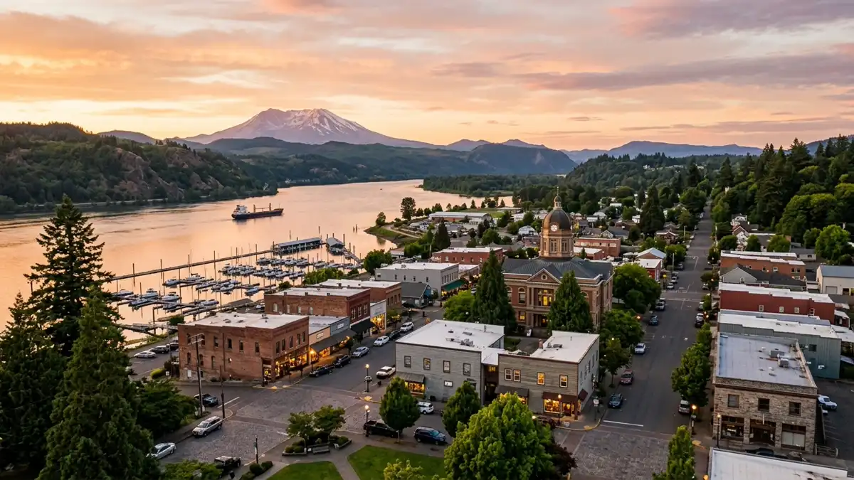Public restroom locations mapped in Saint Helens, Oregon — 16 facilities across zip codes 97018, 97051