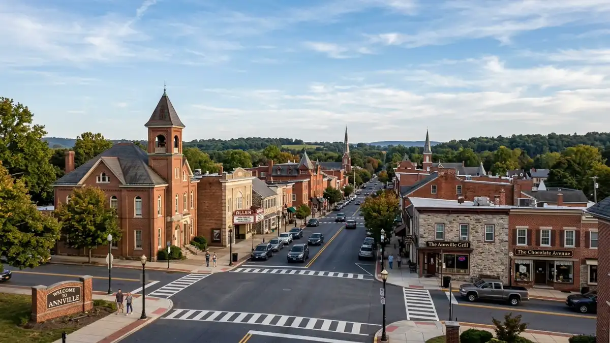 Public restroom locations mapped in Annville, Pennsylvania — 3 facilities across zip codes 17003