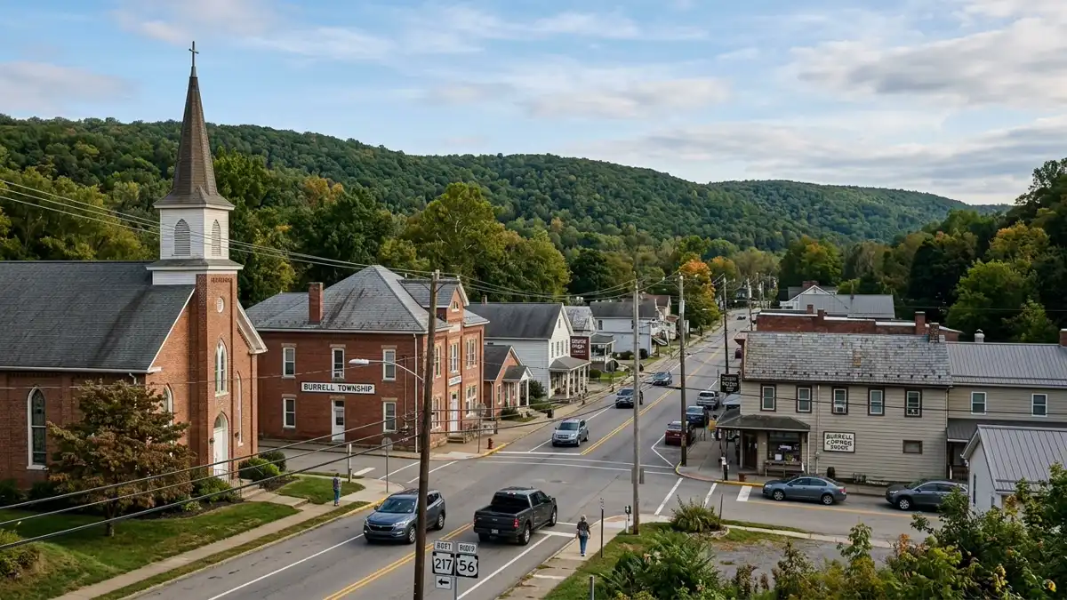 Public restroom locations mapped in Burrell Township, Pennsylvania — 1 facilities across the city