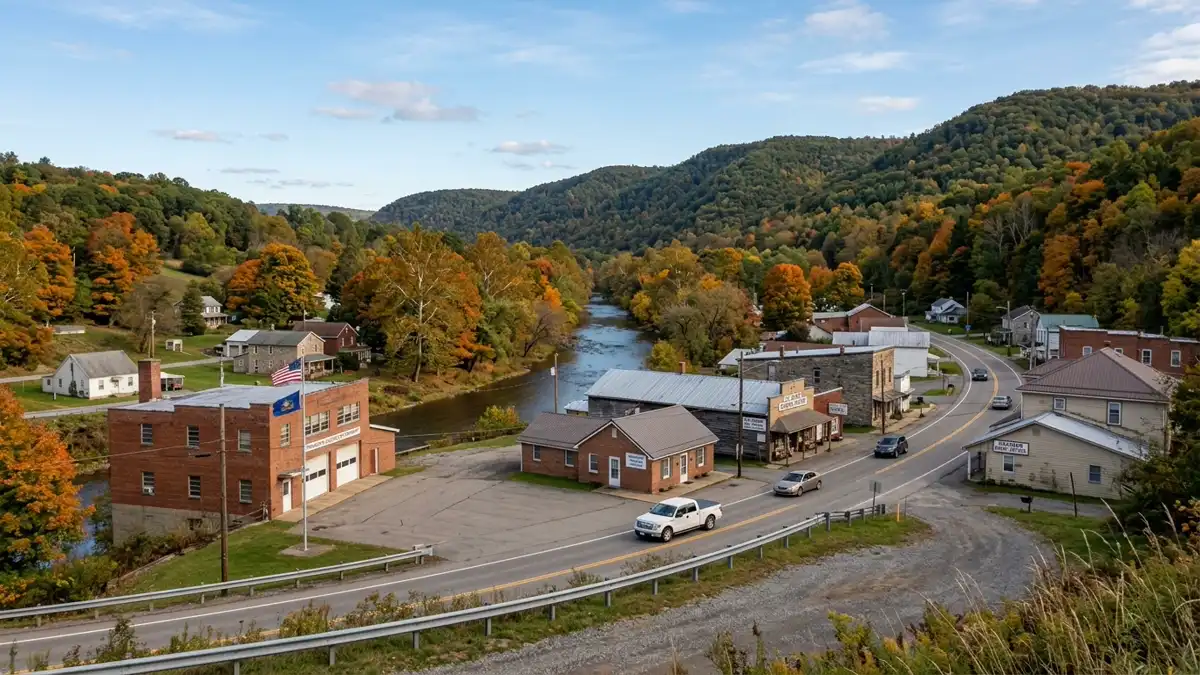 Public restroom locations mapped in Cornplanter Township, Pennsylvania — 12 facilities across zip codes 16344