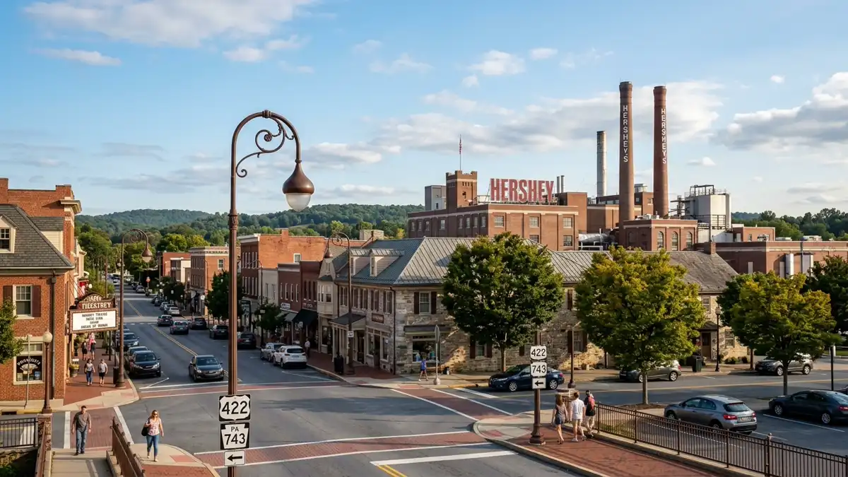 Public restroom locations mapped in Derry Township, Pennsylvania — 49 facilities across zip codes 15670, 17033, 17036