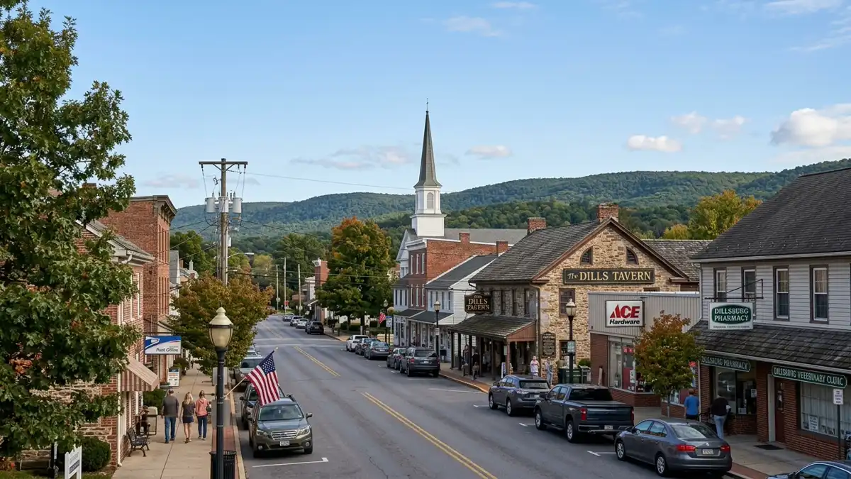 Public restroom locations mapped in Dillsburg, Pennsylvania — 2 facilities across zip codes 17091
