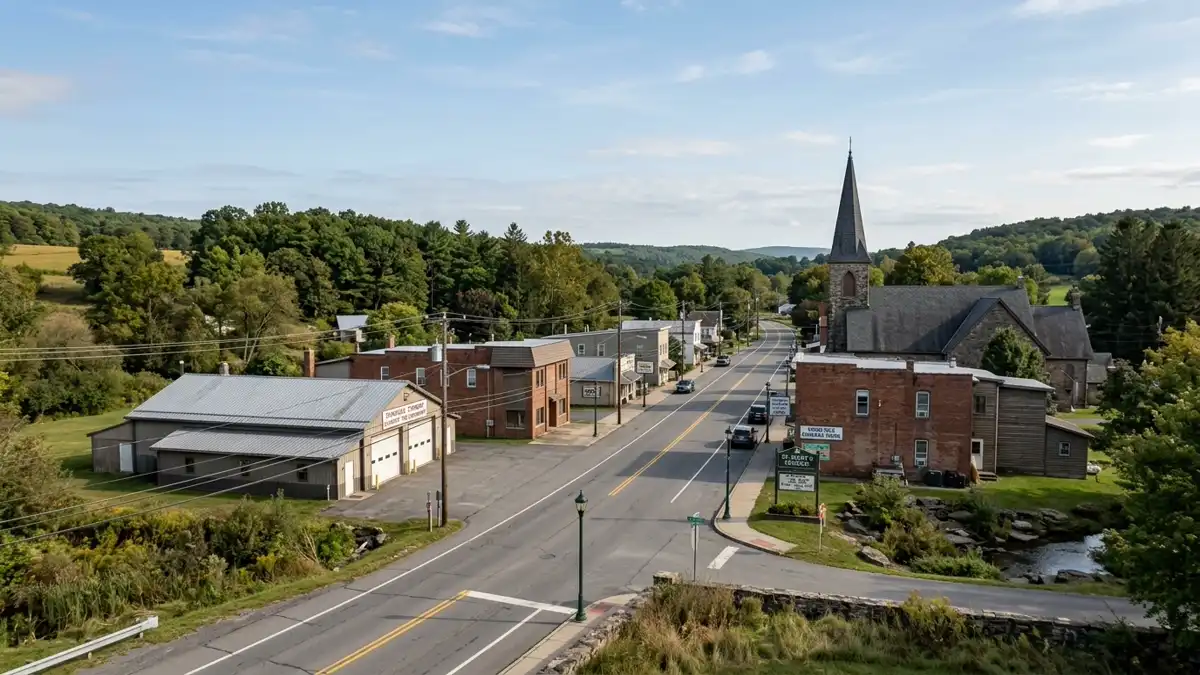Public restroom locations mapped in Dorrance Township, Pennsylvania — 14 facilities across the city