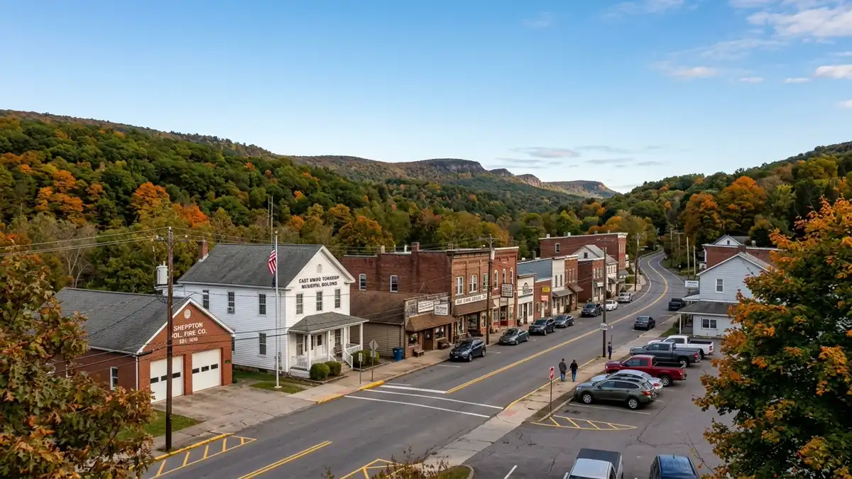 Public restroom locations mapped in East Union Township, Pennsylvania — 4 facilities across zip codes 18241
