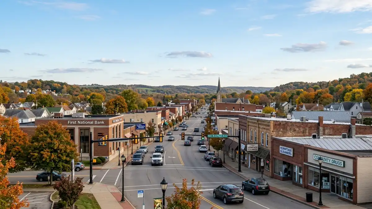 Public restroom locations mapped in Hermitage, Pennsylvania — 26 facilities across zip codes 16146, 16148, 16150