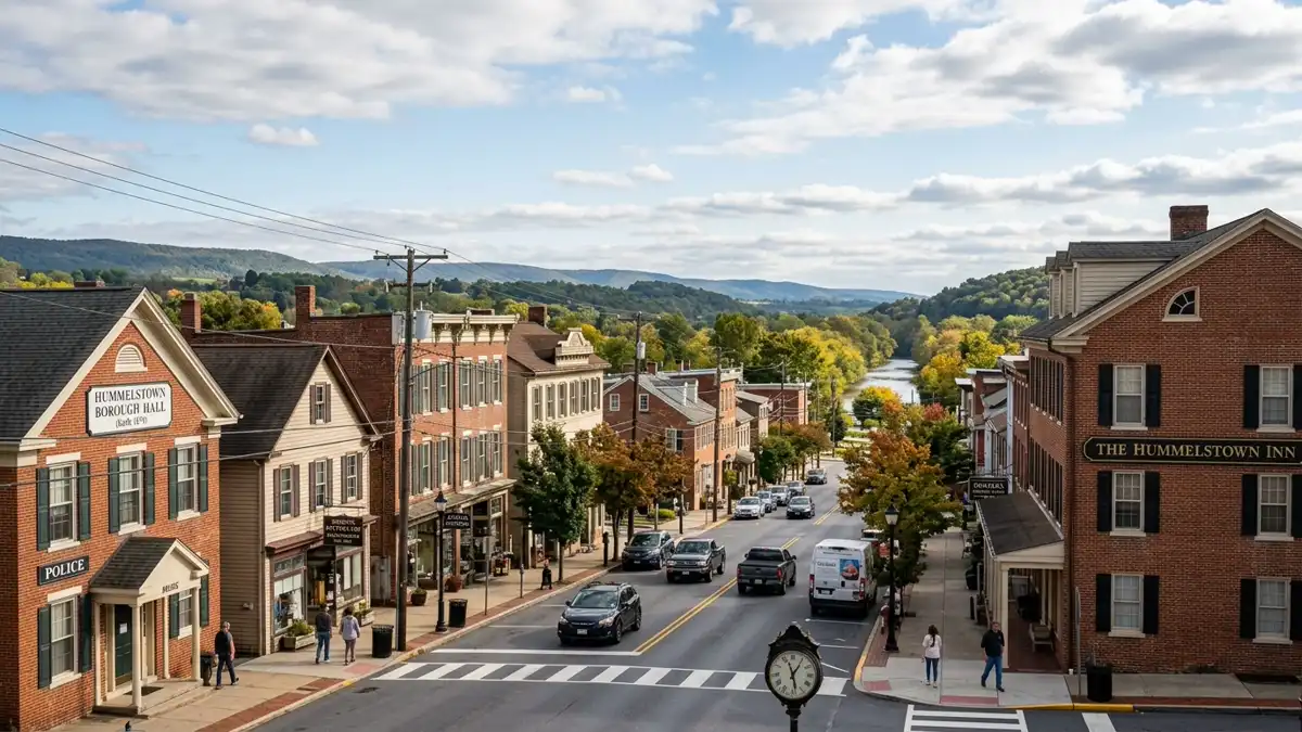 Public restroom locations mapped in Hummelstown, Pennsylvania — 9 facilities across zip codes 17036