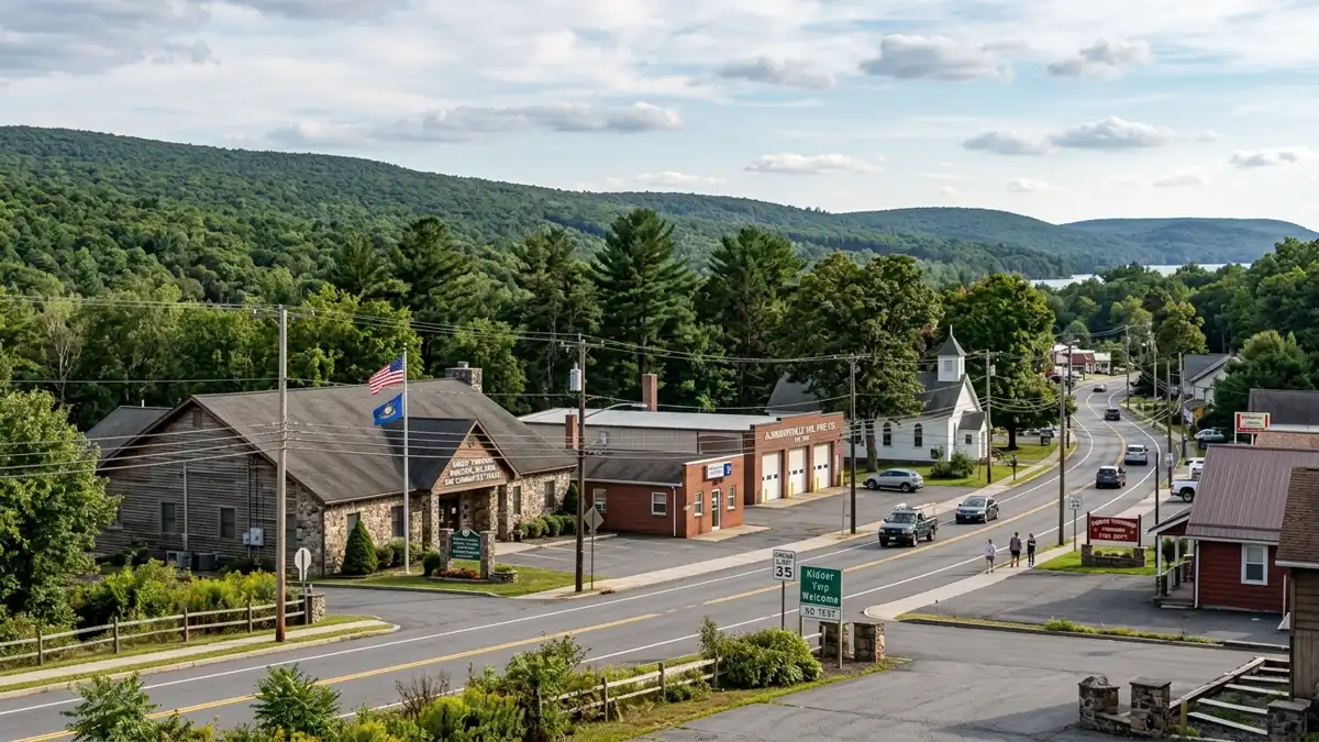 Public restroom locations mapped in Kidder Township, Pennsylvania — 26 facilities across zip codes 18624