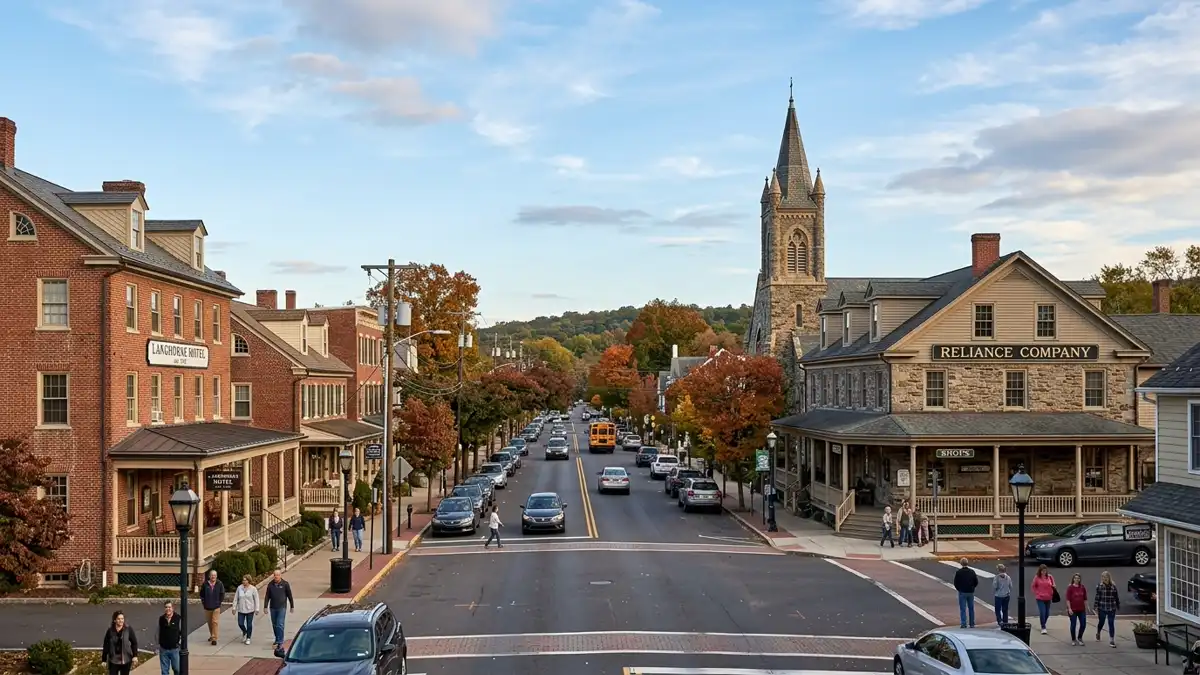 Public restroom locations mapped in Langhorne, Pennsylvania — 4 facilities across zip codes 19407
