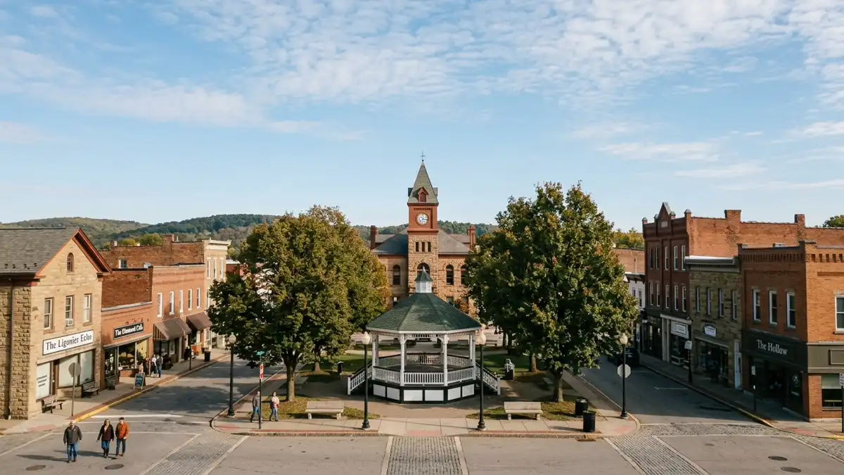 Public restroom locations mapped in Ligonier, Pennsylvania — 8 facilities across zip codes 15658