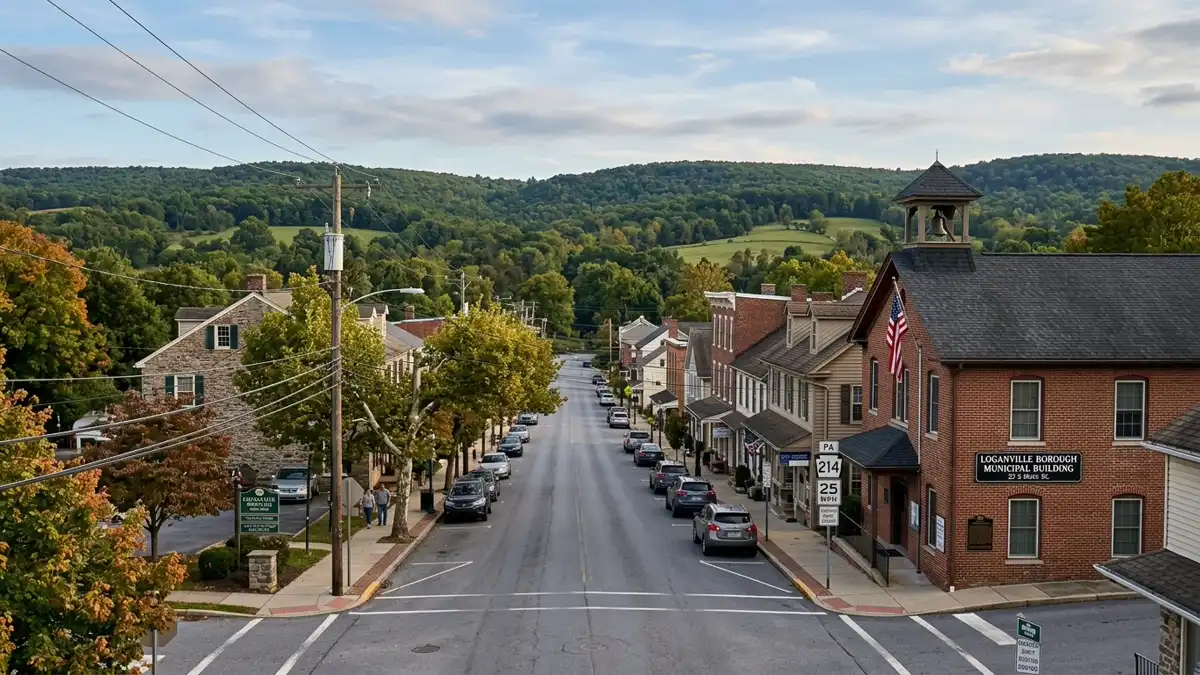 Public restroom locations mapped in Loganville, Pennsylvania — 2 facilities across zip codes 17327, 17342
