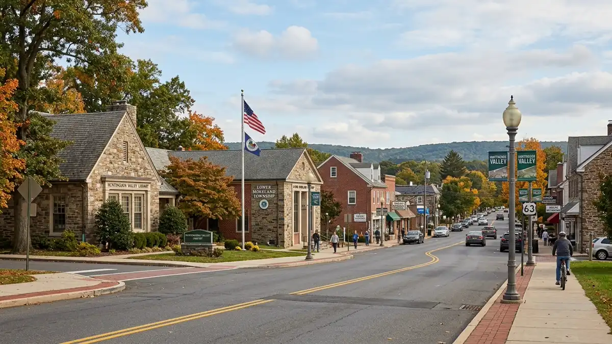 Public restroom locations mapped in Lower Moreland Township, Pennsylvania — 2 facilities across zip codes 19006