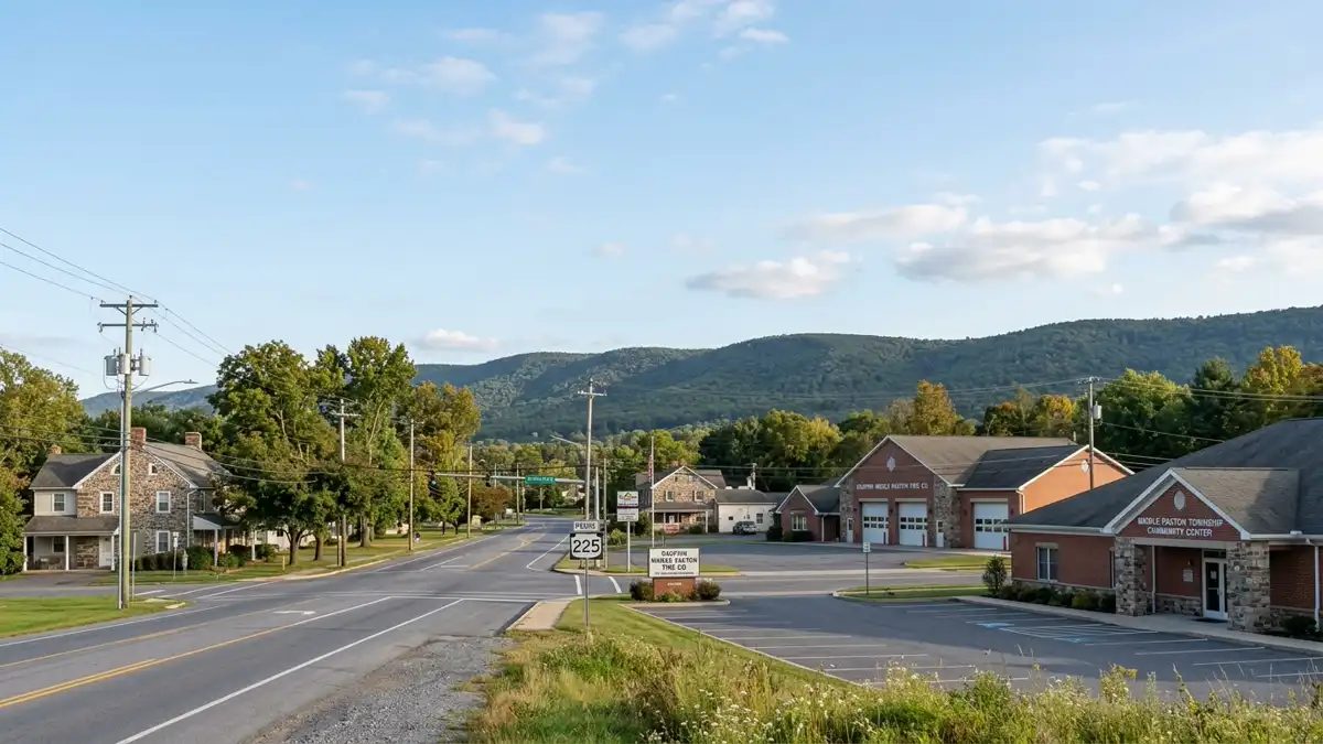 Public restroom locations mapped in Middle Paxton Township, Pennsylvania — 7 facilities across zip codes 17018, 17030, 17110