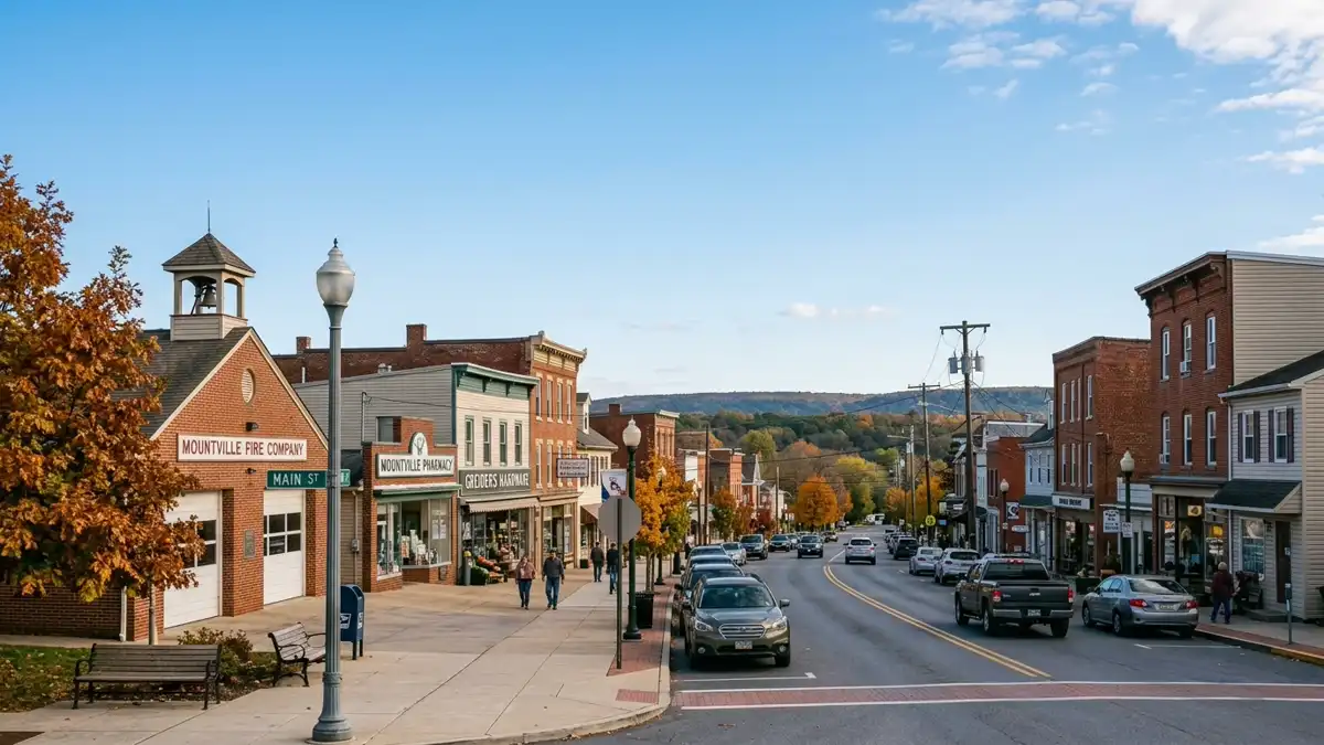 Public restroom locations mapped in Mountville, Pennsylvania — 4 facilities across zip codes 17554