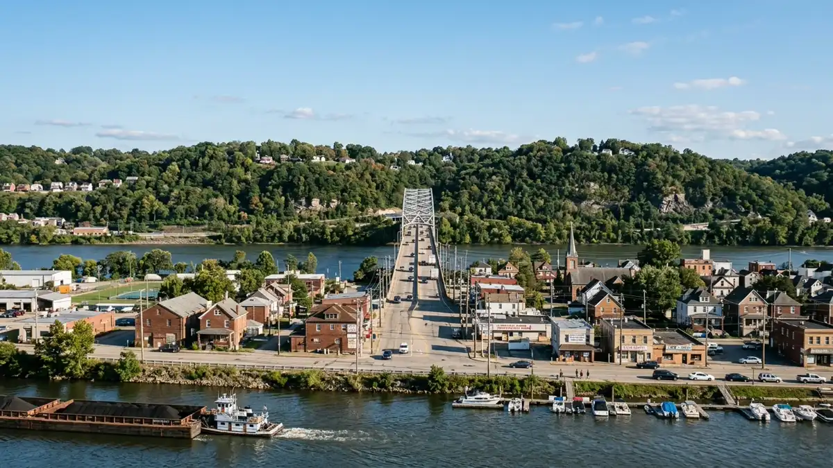 Public restroom locations mapped in Neville Township, Pennsylvania — 6 facilities across zip codes 15225